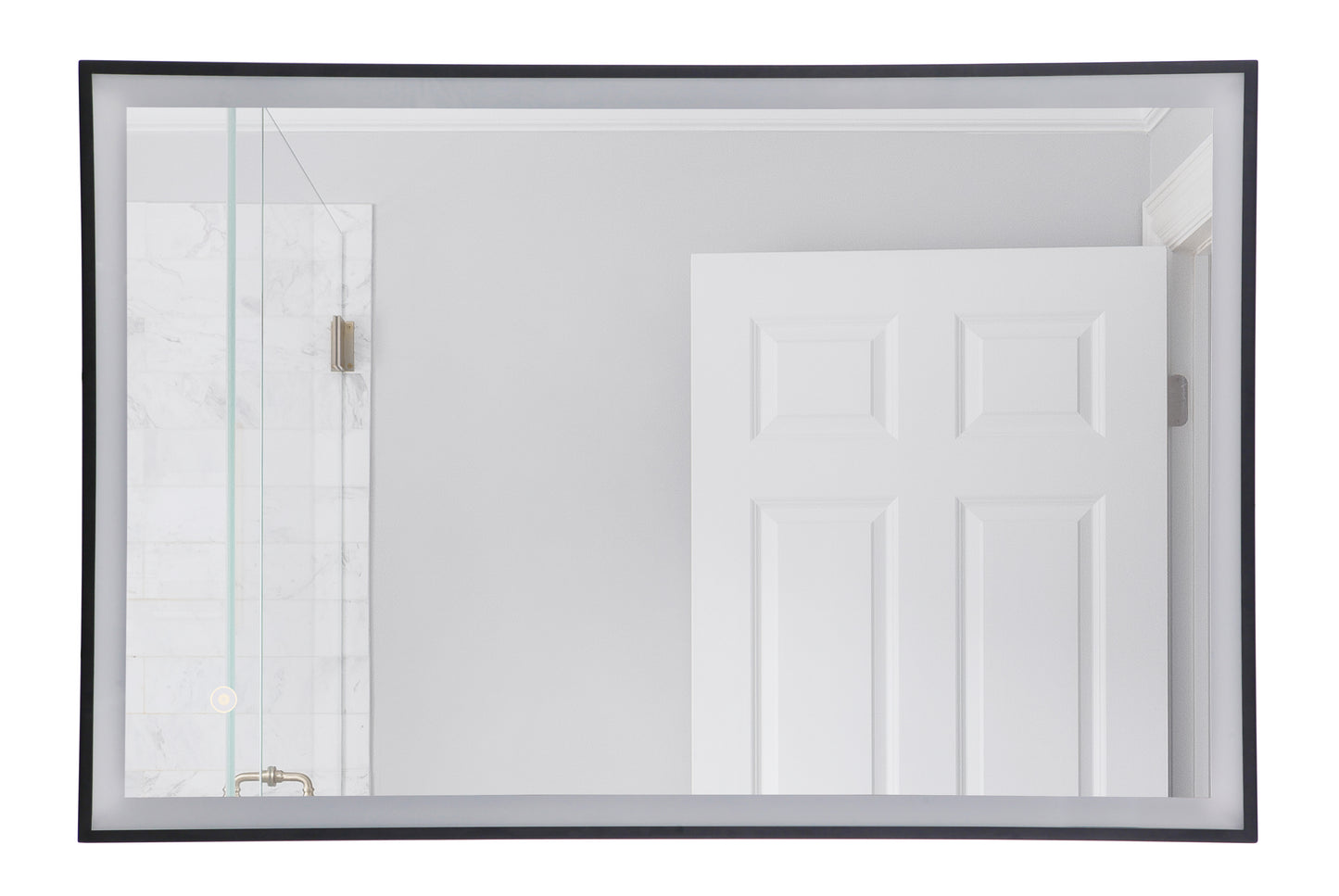 MIR113-FB - 1 Light 24" Wide Framed,LED Mirror - Flat Black