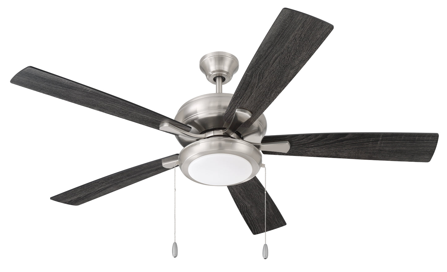 ECF119BNK5-BNGW - EOS Low Profile 1 bulb Frosted White 52" Ceiling Fan 52" 5 Blade Ceiling Fan with Light Kit - Brushed Nickel
