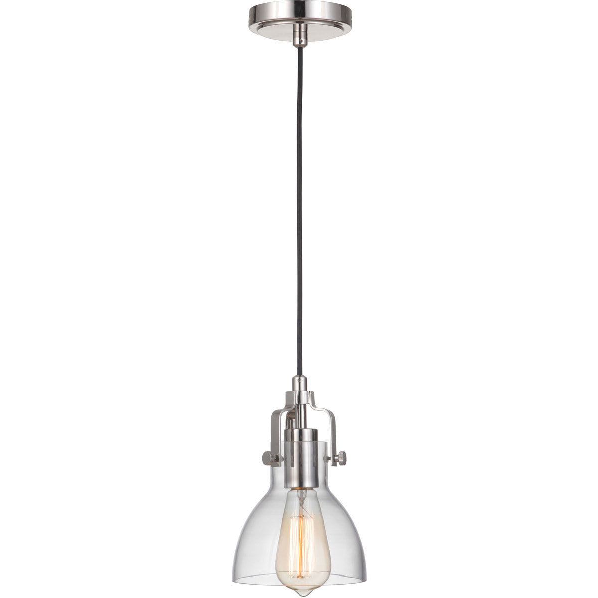 P831PLN1-C - State House 1 Light 6" Wide Mini Pendant - Polished Nickel