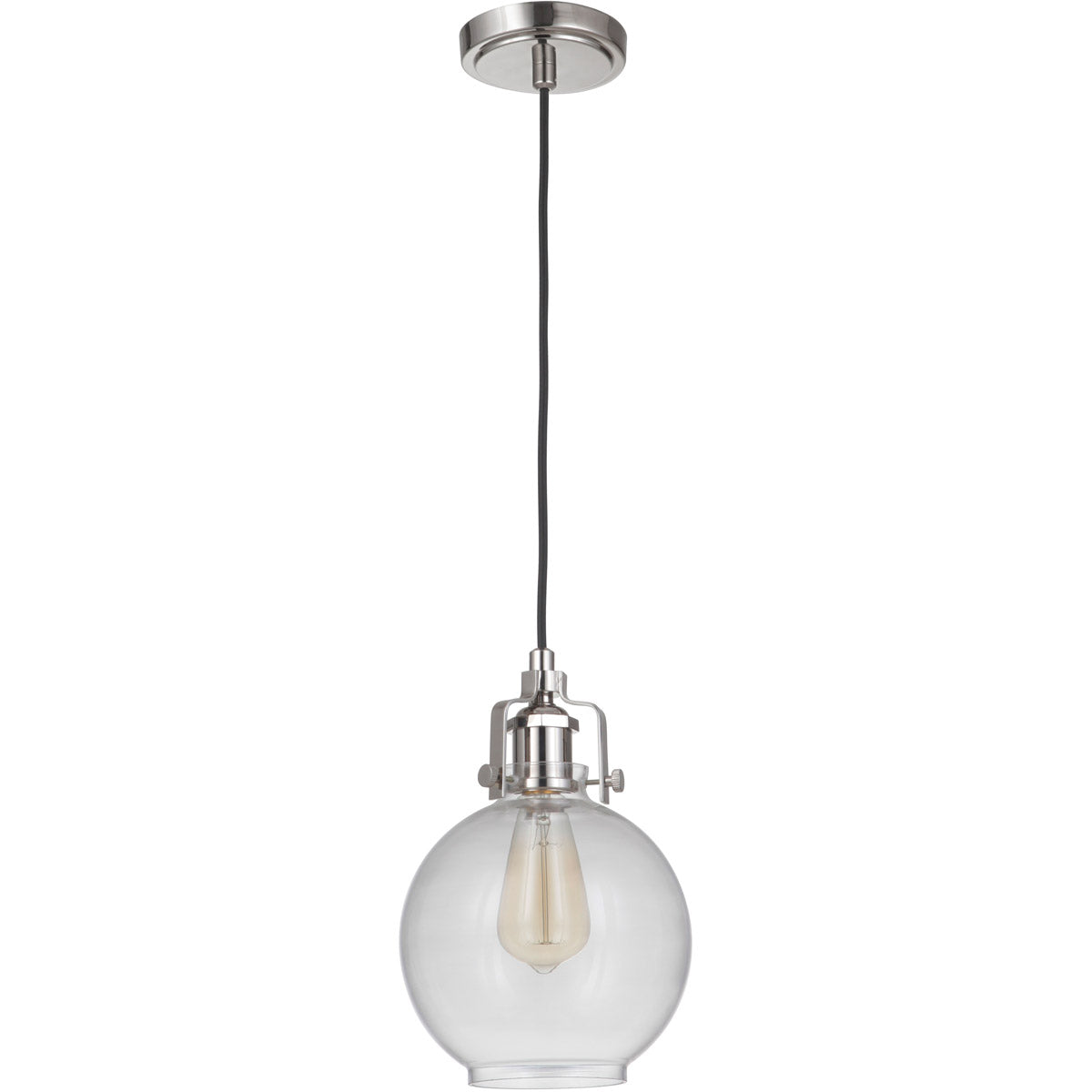 P830PLN1-C - State House 1 Light 7.75" Wide Mini Pendant - Polished Nickel