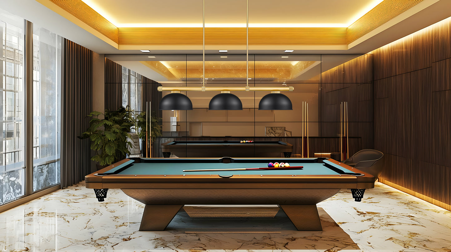3050-3RB-D13MB - Vanguard 3 Light 58" Billiard - Rubbed Brass