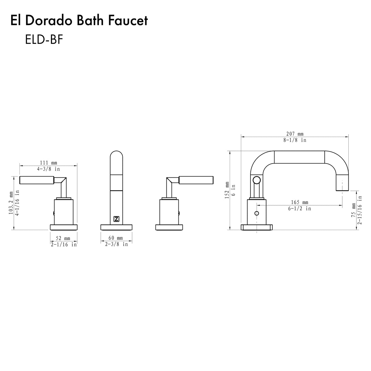 ELD-BF-BN - El Dorado Bath Faucet in Brushed Nickel