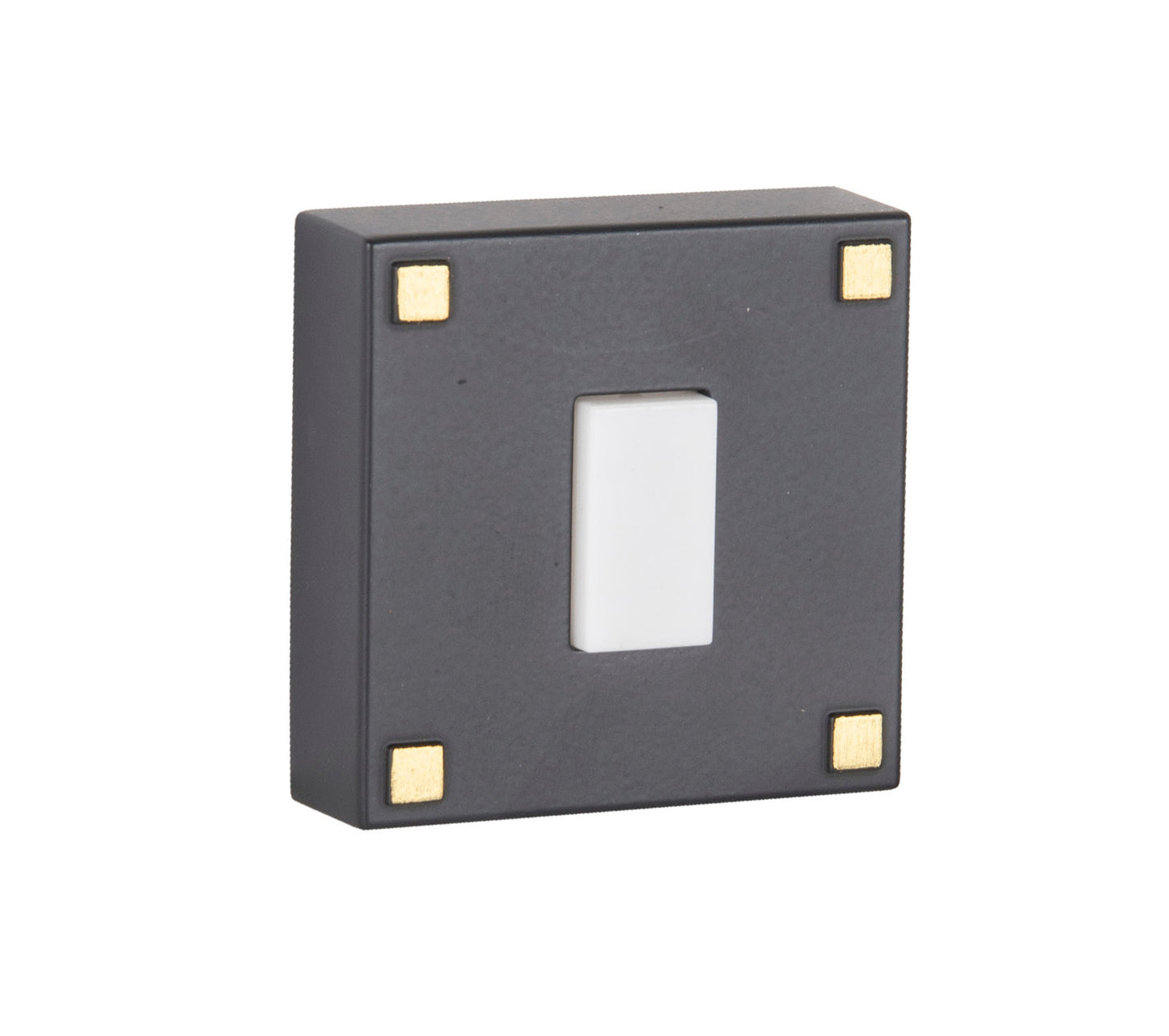 PB5015-FBSB - Push Button-Surface Mount 1 Light 2.36" Wide Chime Button - Flat Black / Satin Brass