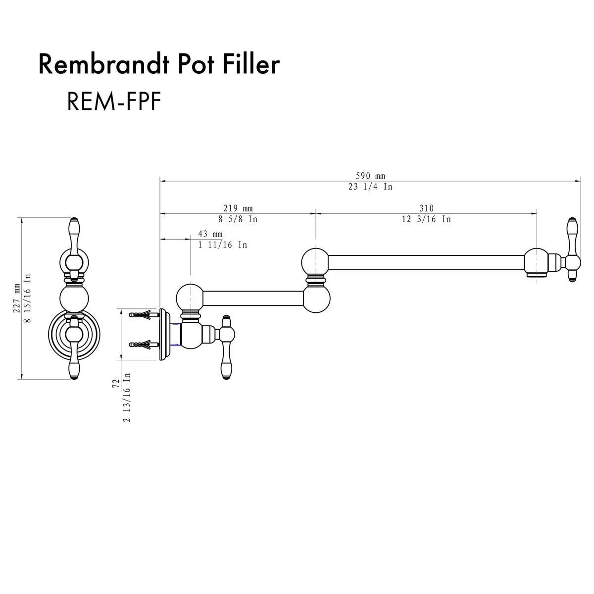 REM-FPF-CB - Rembrandt Pot Filler in Champagne Bronze