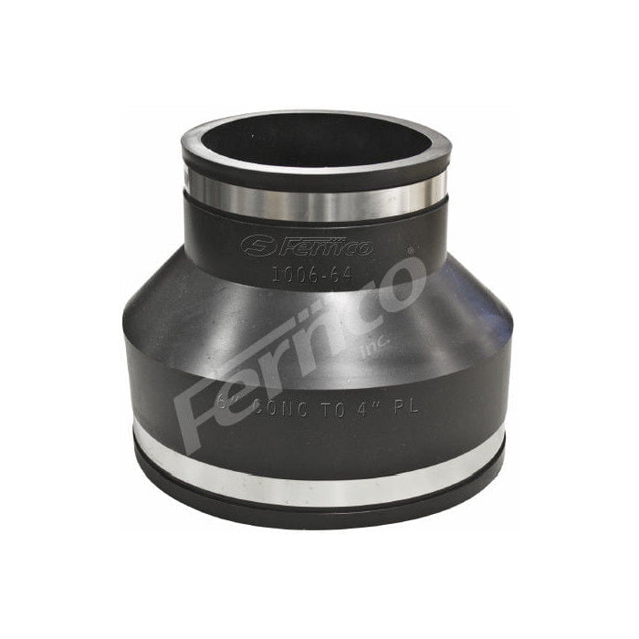 1006-64 - Concrete to Cast Iron / Plastic / Copper / Steel / Lead Flexible Coupling - 6" x 4"