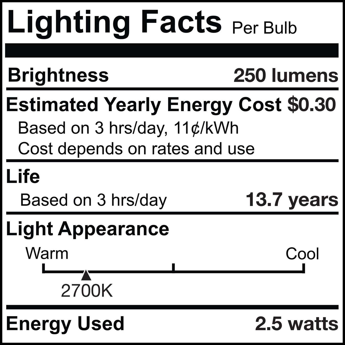 776938 - Dimmable Clear B11 LED Candelabra Light Bulb - 2.5 Watt - 2700K - 6 Pack