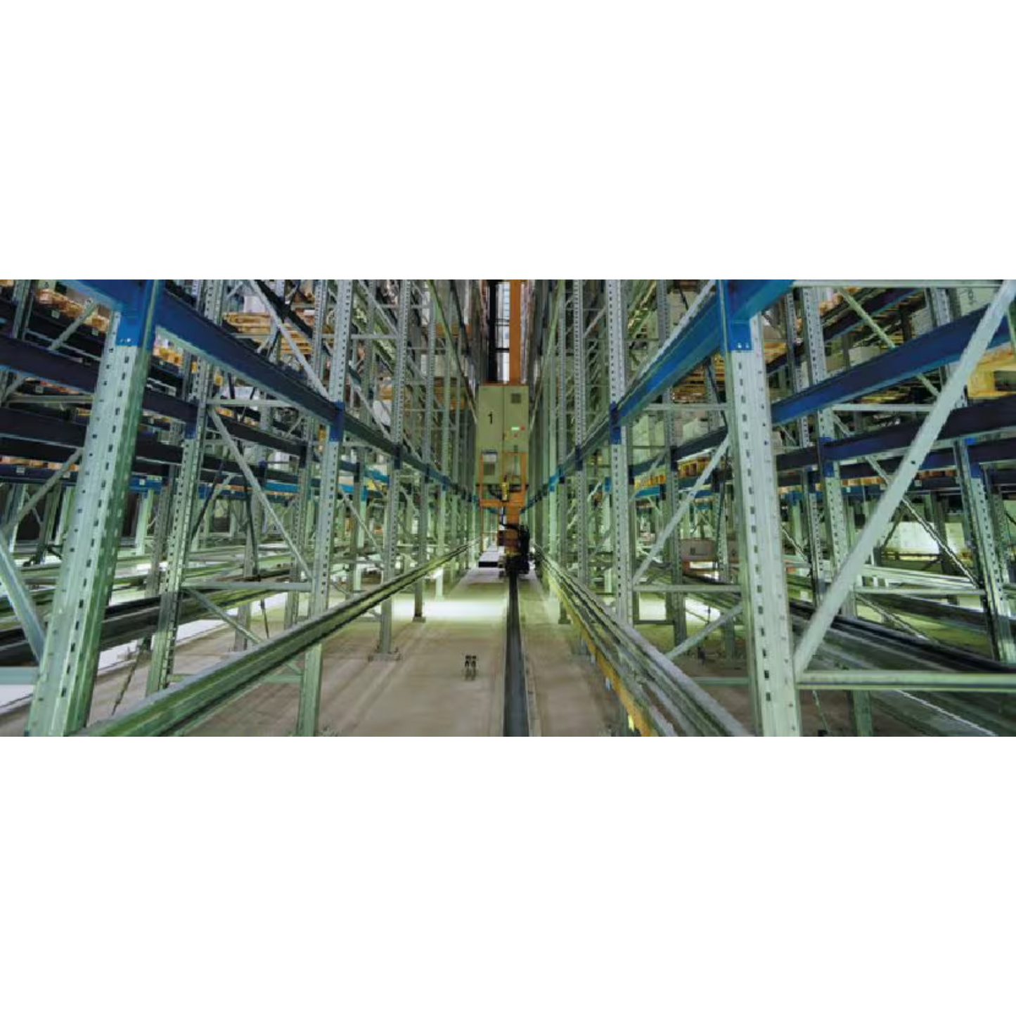 metal racking secured into concrete with KH-EZ 3/8" x 3" masonry screw anchor