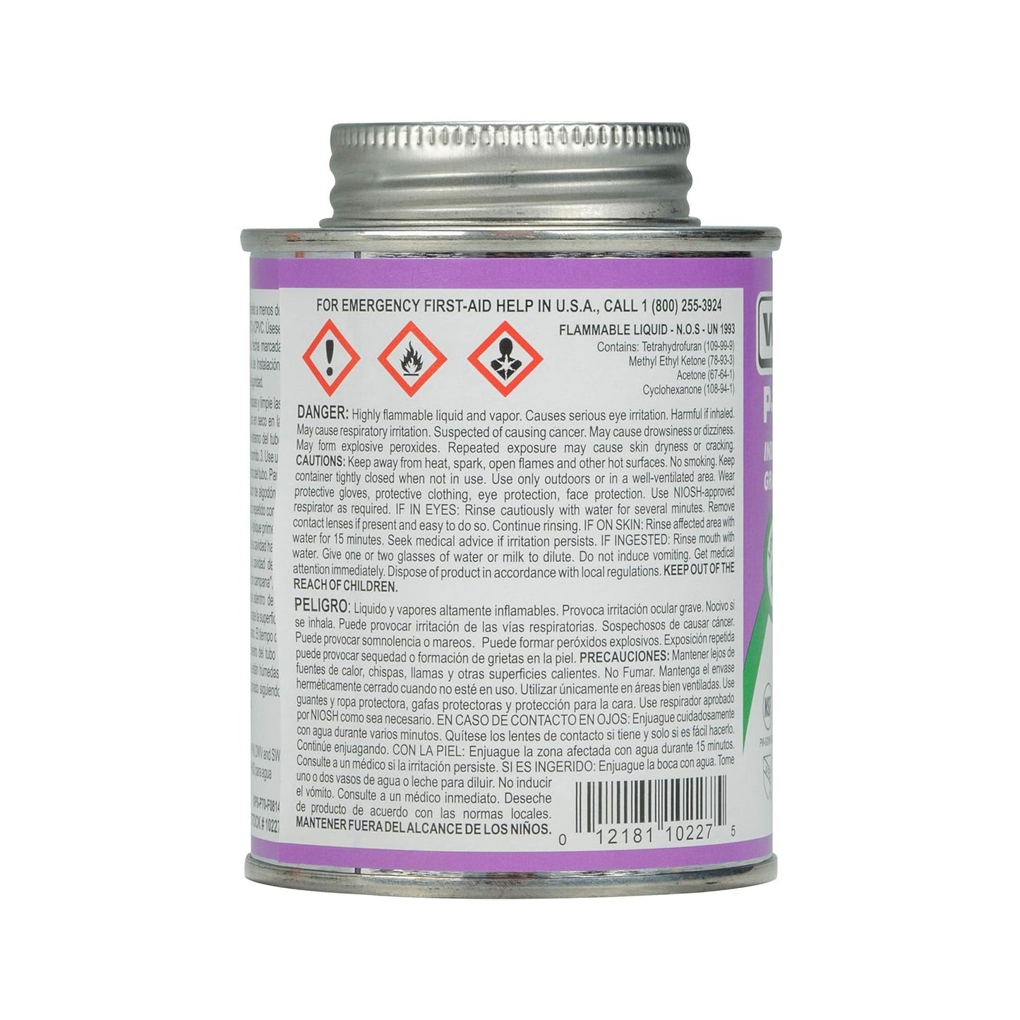 Weld-On 10227 - P-70 PVC & CPVC Purple Primer - 1/2 Pint