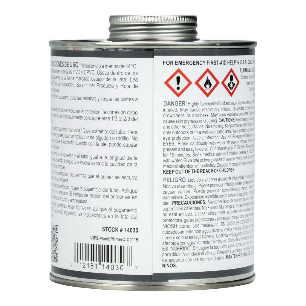 Weld-On 14030 - PVC & CPVC Clear Plumbing Primer - 1 Quart