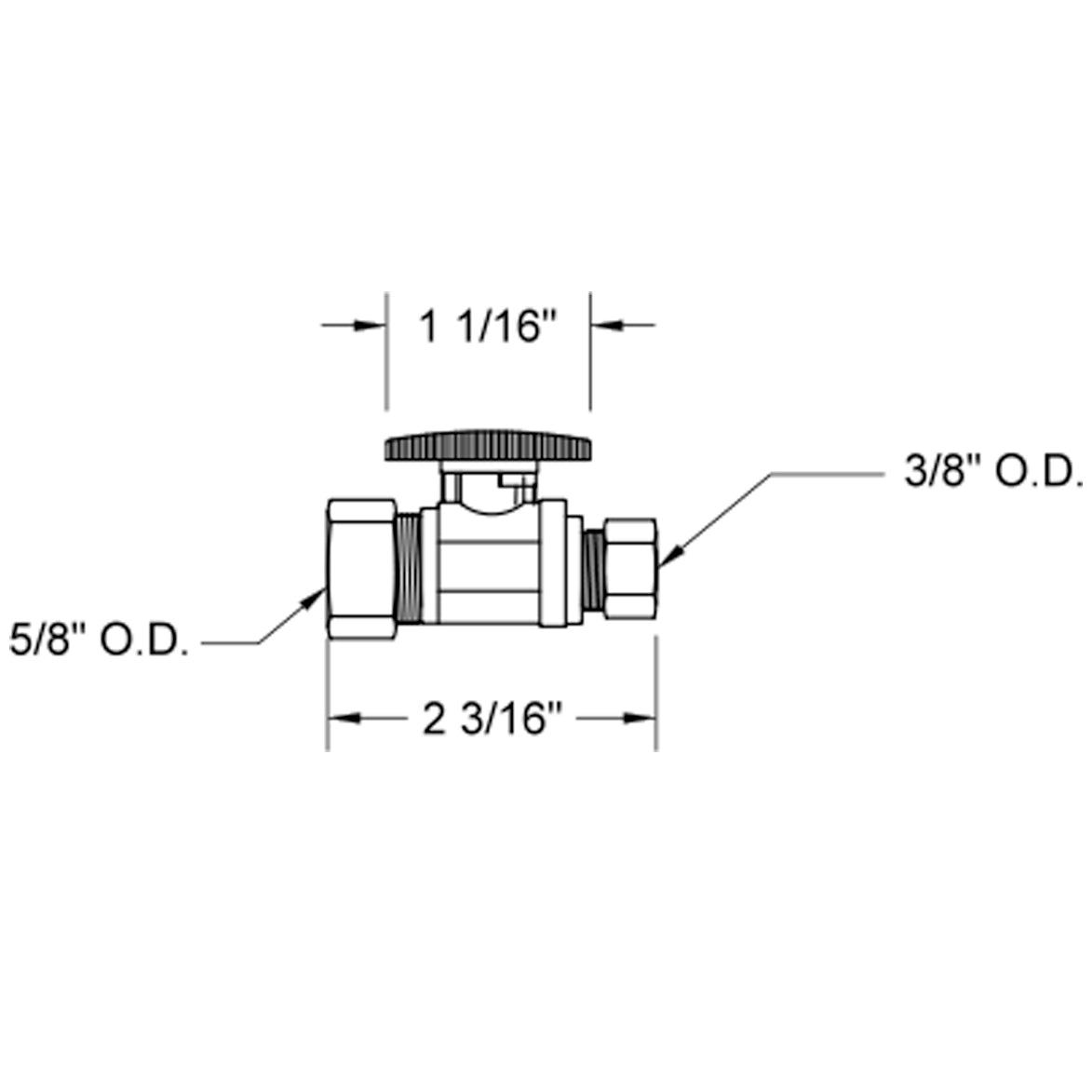 622-8-CB - Quarter Turn Faucet Straight Stop - 5/8" Comp x 3/8" OD Supply Valve - Caramel Bronze