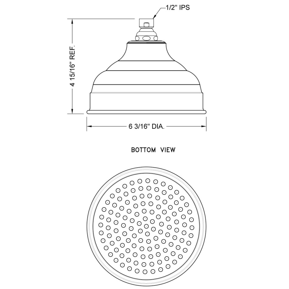 S183-PCH - 6" Round Michelle Rainhead Shower Head - Polished Chrome