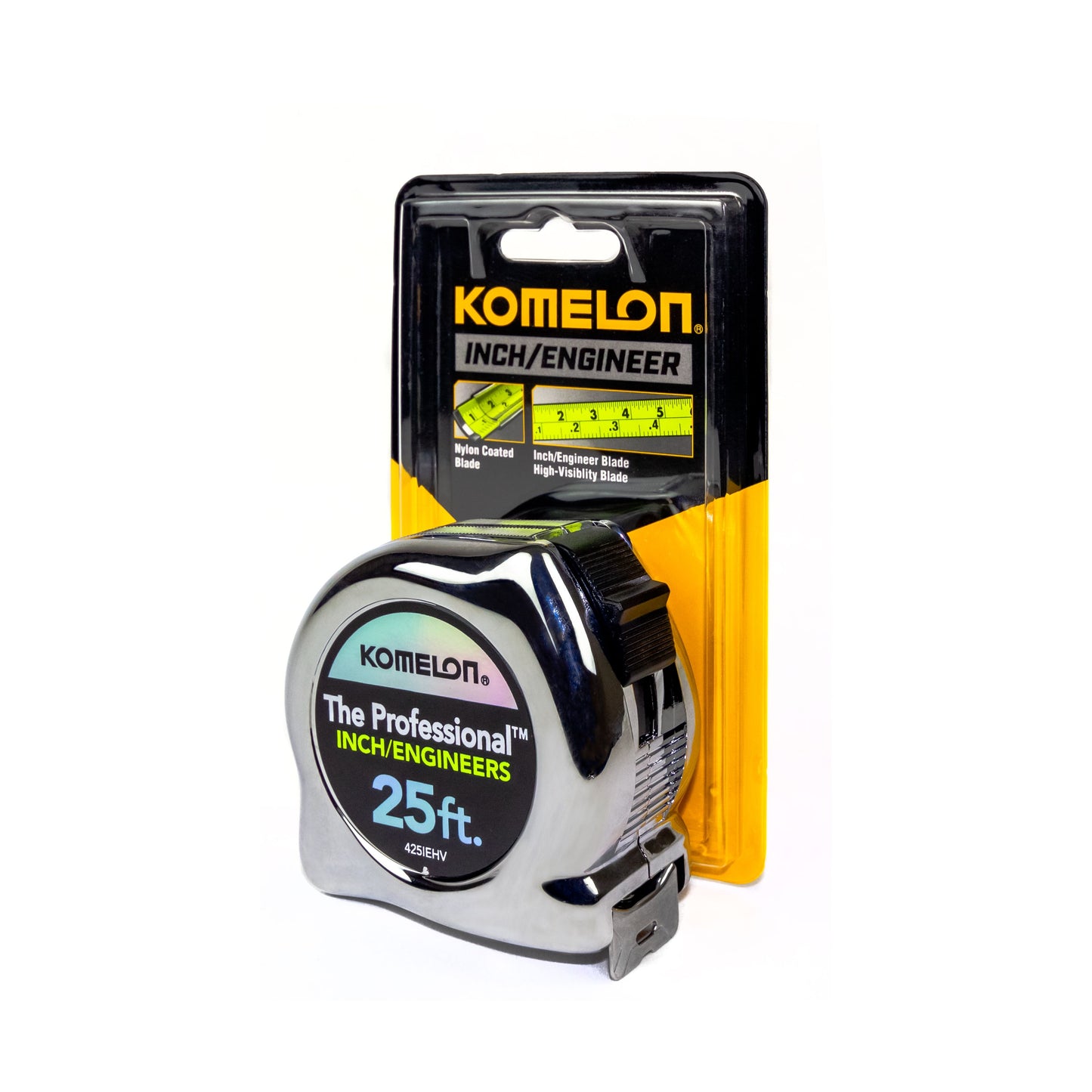 425IEHV - 25-Foot Chrome Professional High-Visibility Engineers Tape Measure