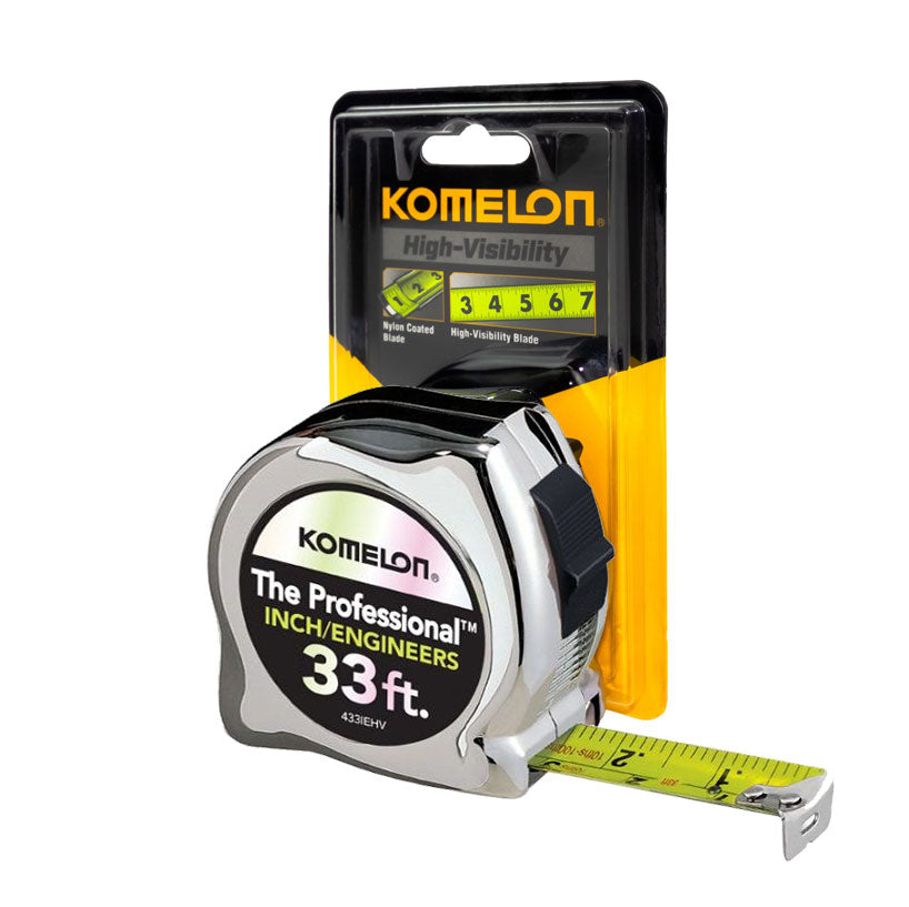 433IEHV - 33-Foot Chrome Professional High-Visibility Engineers Tape Measure