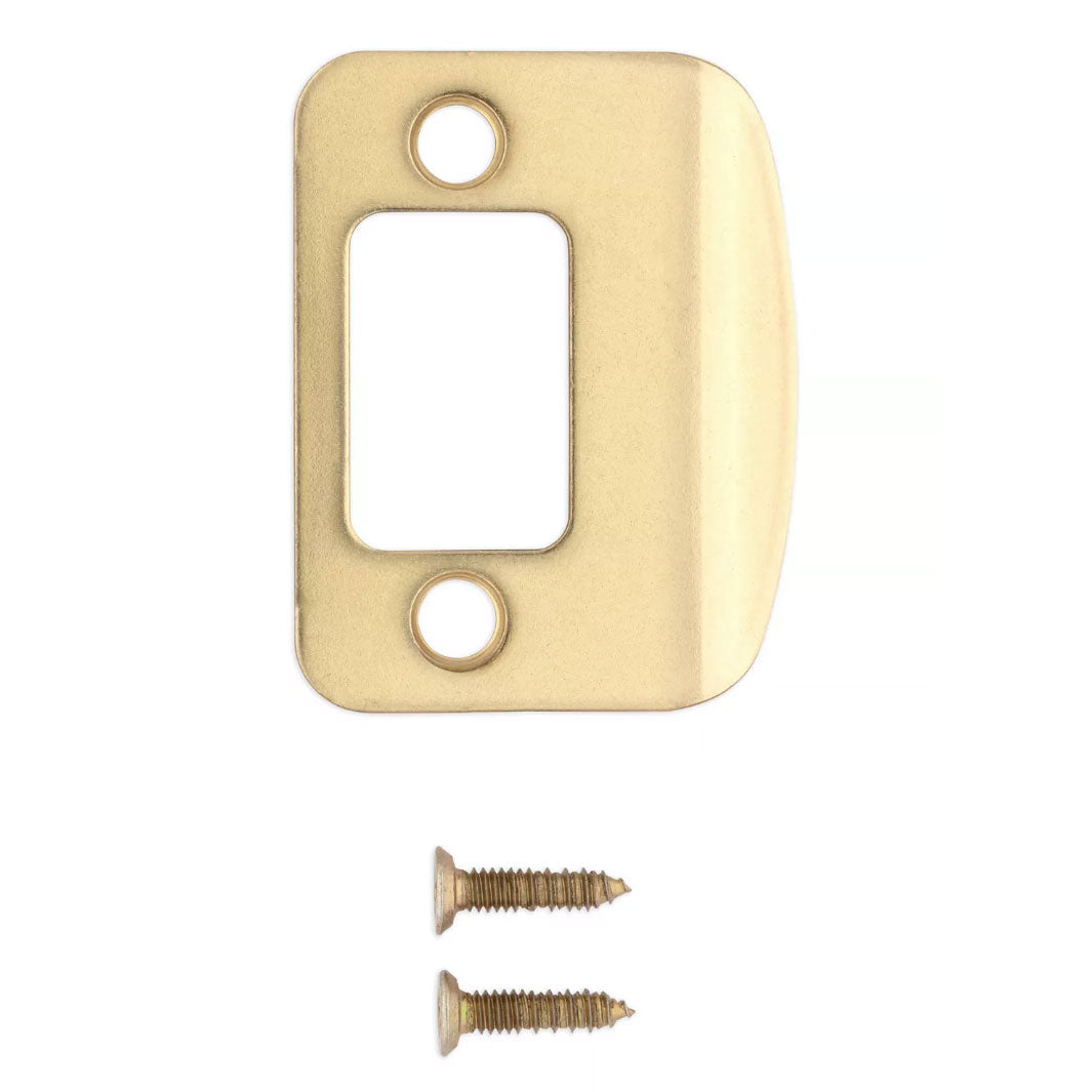 85303-001 - Radius Corner Deadbolt Full Lip Strike in Polished Brass Finish