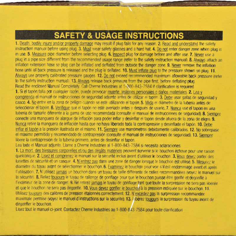 270024 - Cherne Single-Size Plumbing Test-Ball Plug- 2"