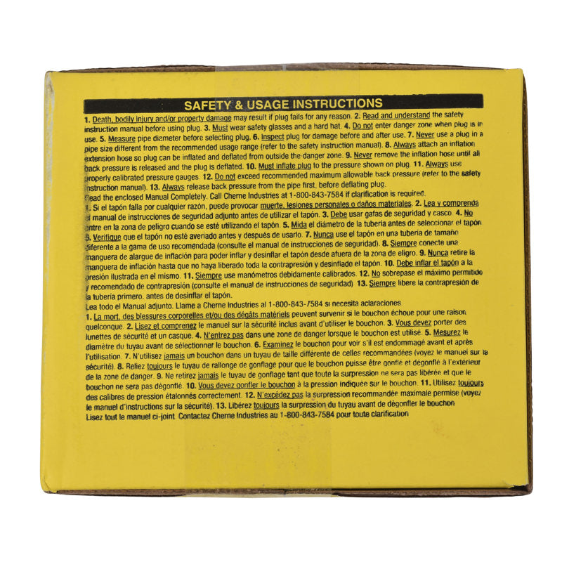 270032 - Cherne Single-Size Plumbing Test-Ball Plug - 3"