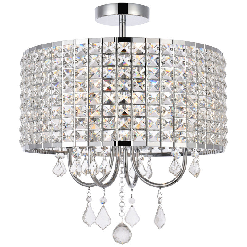 Elegant Lighting Elise 4 Light 17" Flush Mount - LD712F