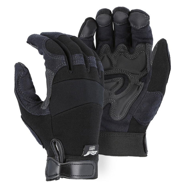 Majestic Glove 2139BK - Black Armorskin Mechanics Glove w/ Double Palm