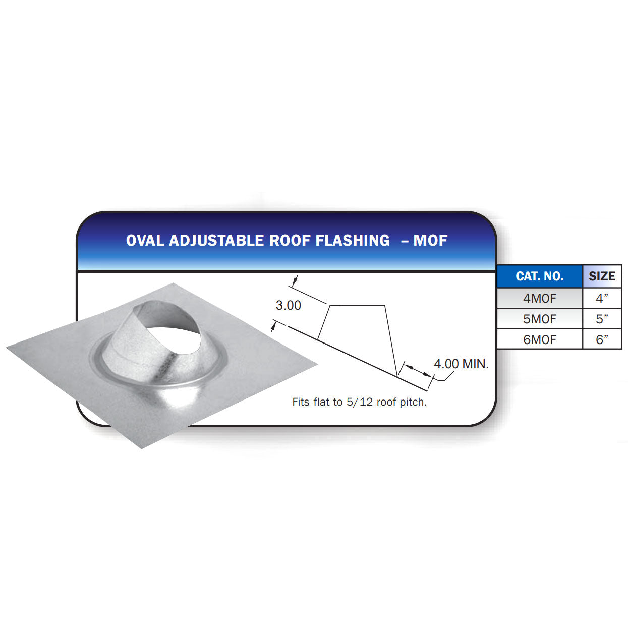 4MOF - 4" Oval B-Vent Adjustable Flashing