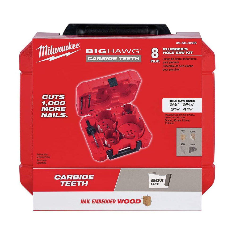 49-56-9285 - 8 PC BIG HAWG Carbide Teeth Plumber's Hole Saw Kit