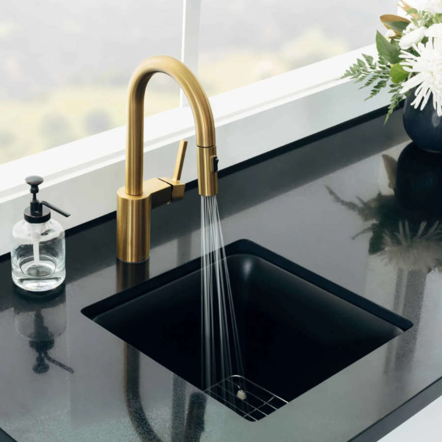 5965BG - Align One-Handle High Arc Pulldown Bar Faucet - Brushed Gold