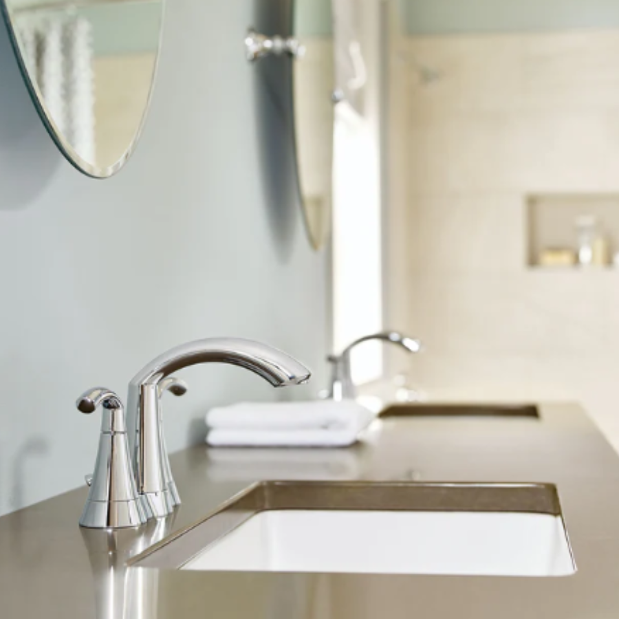 6172BL - Glyde Two-Handle High Arc Bathroom Faucet - Matte Black