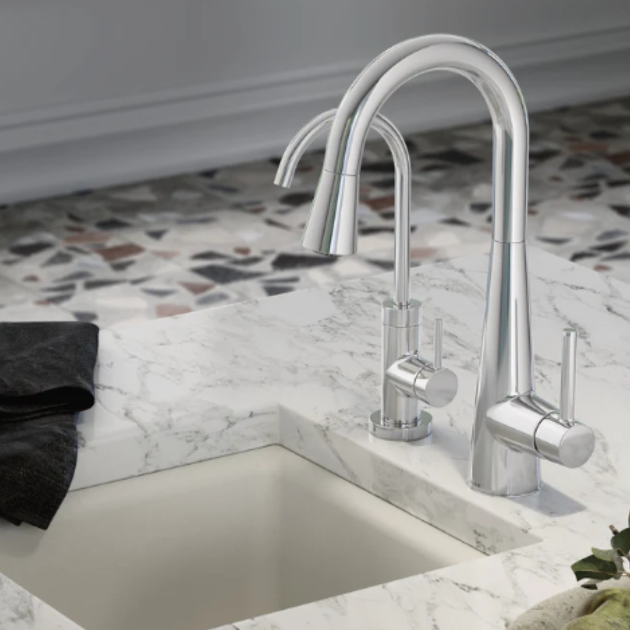 7664 - Sleek One-Handle High Arc Bar Faucet - Chrome