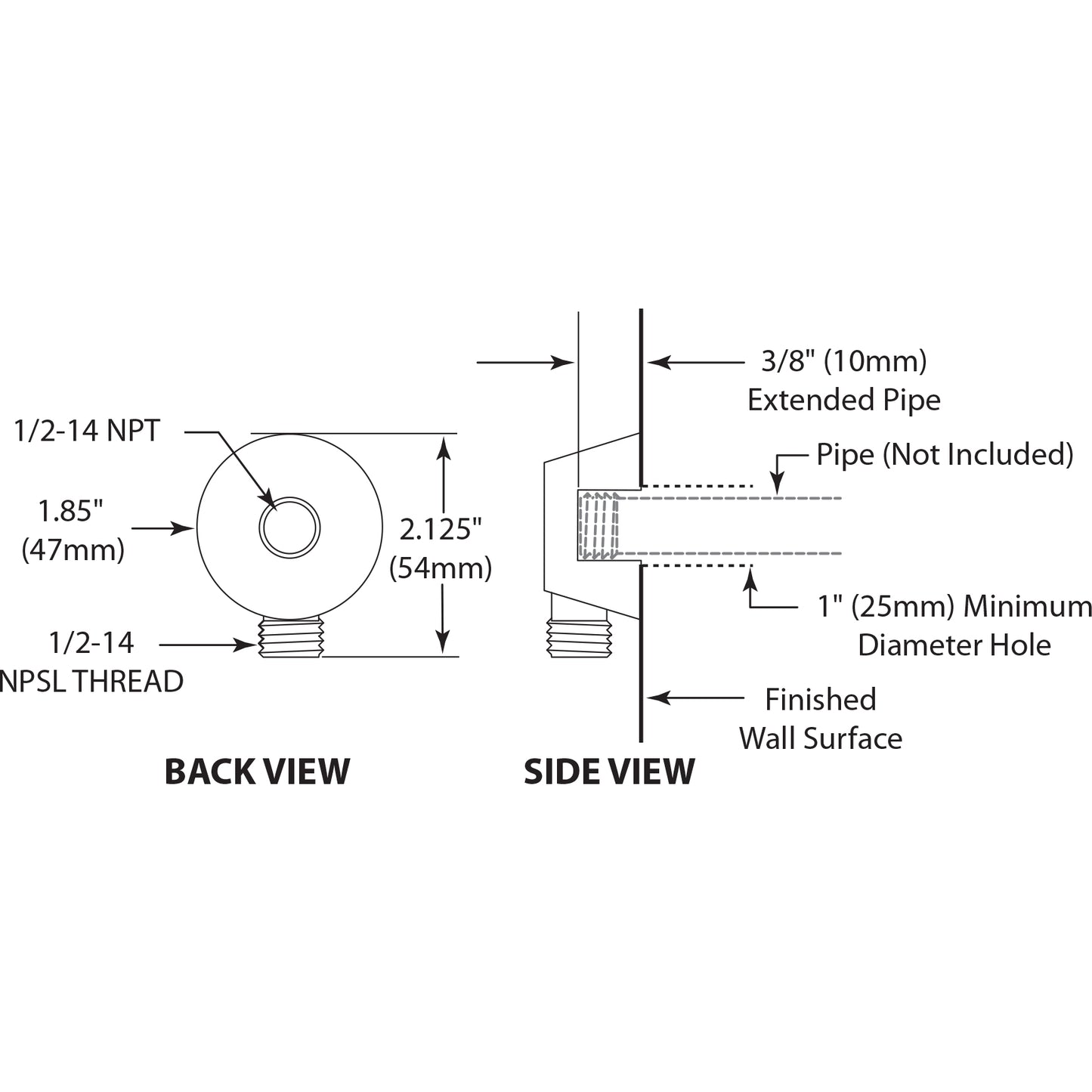 A725BG - Drop Ell Supply Elbow - Brushed Gold