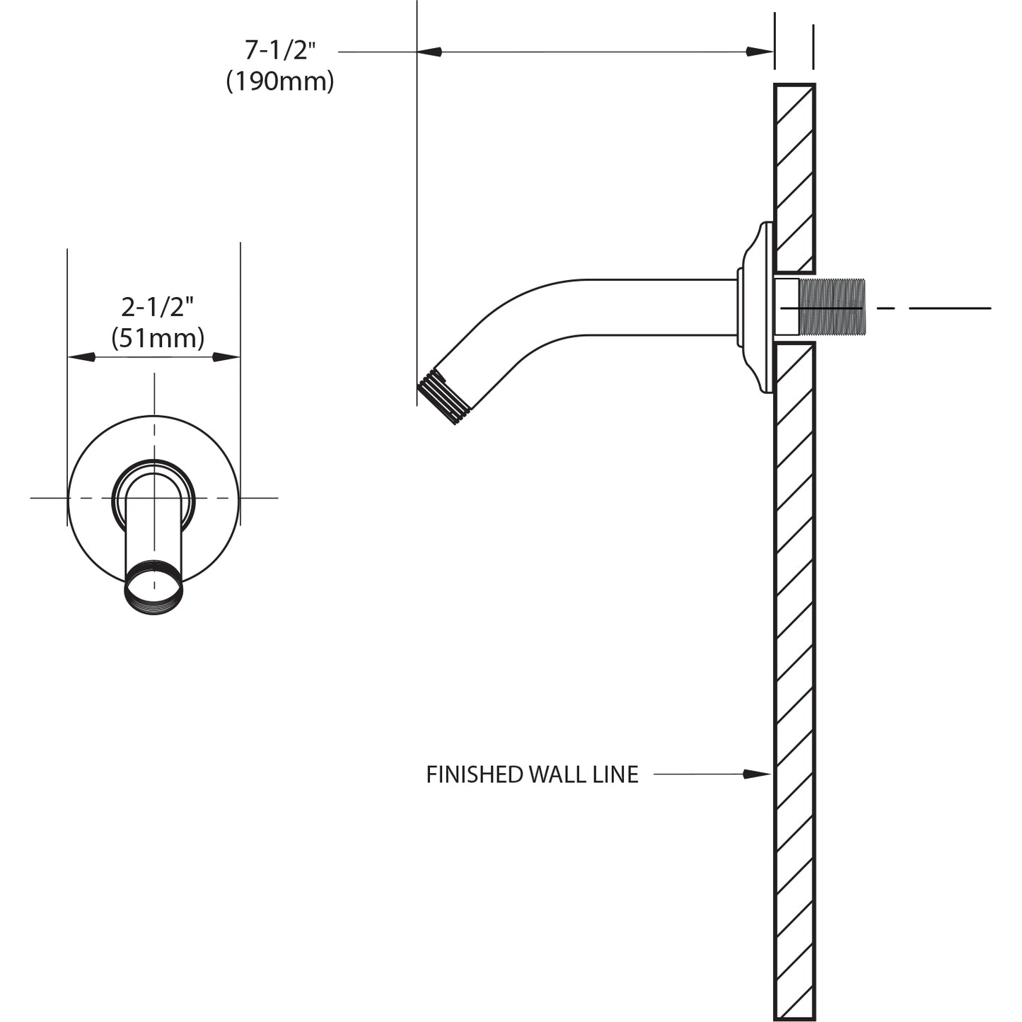 S134BG - Brushed Gold Shower Arm