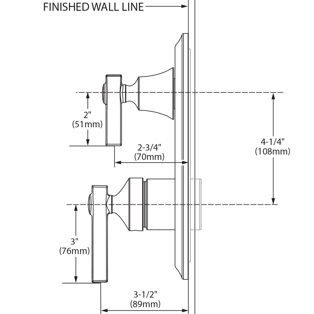 UTS2411 - Flara Brushed Nickel M-CORE 3-Series With Integrated Transfer Valve Trim