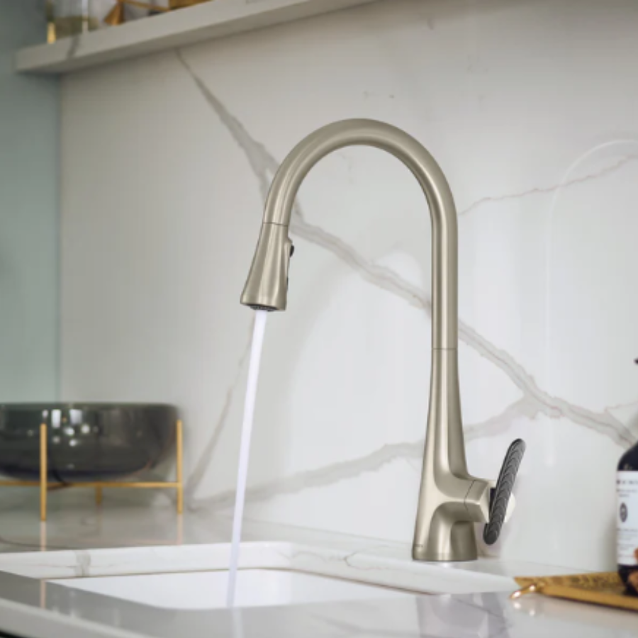 S7235SRS - Sinema One-Handle High Arc Pulldown Kitchen Faucet - Polished Nickel