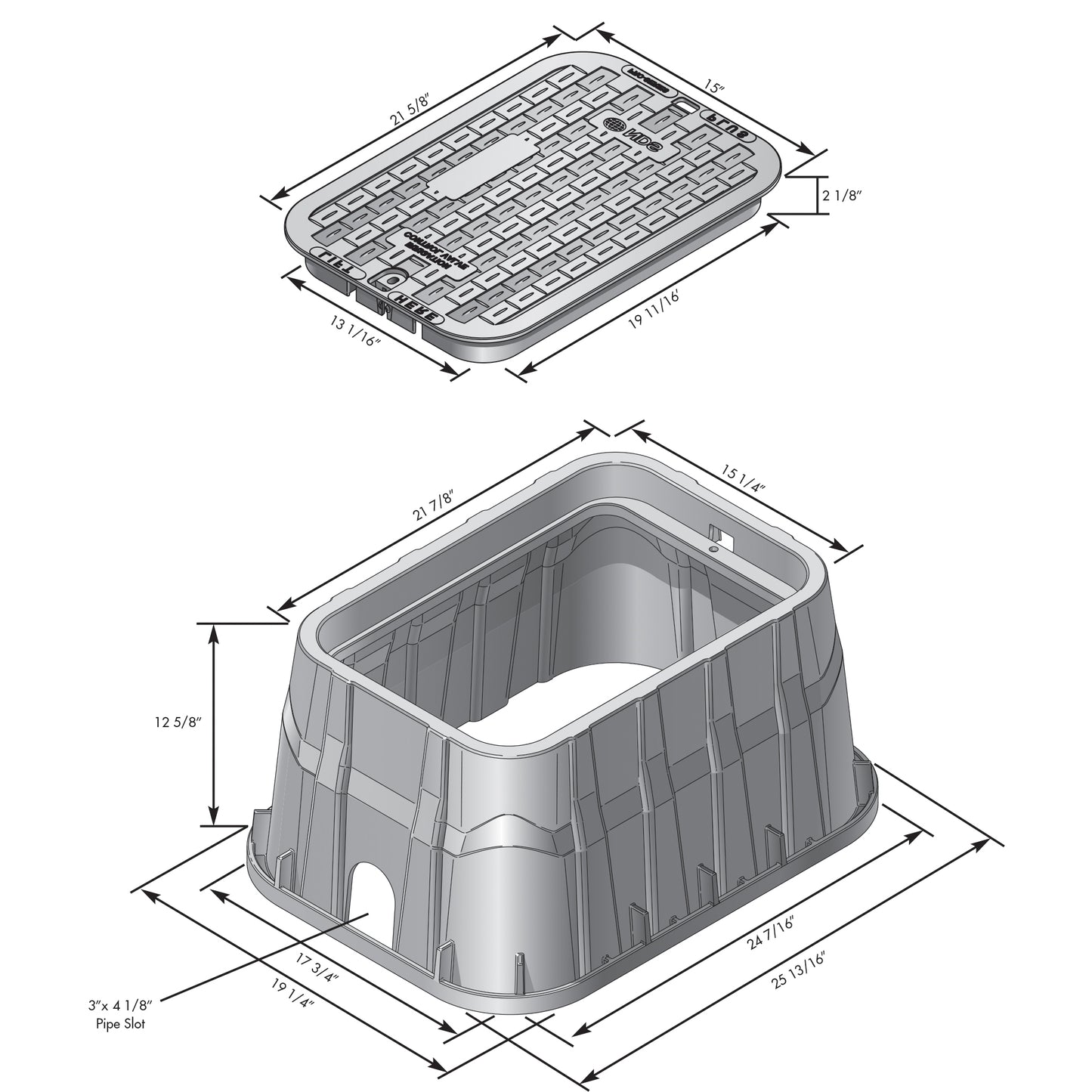 318BC - 13" x 20" Pro-Spec Series Jumbo Valve Box with Lid - Green