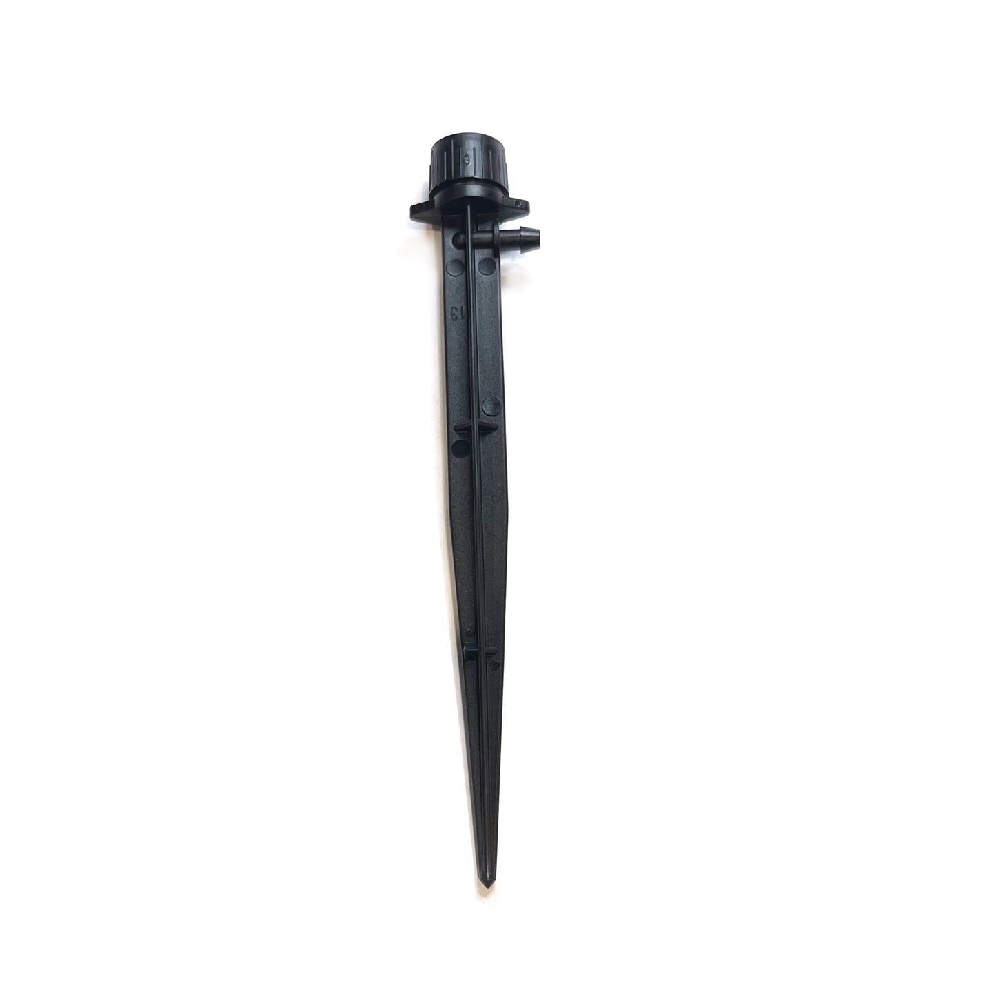1/4" Barbed Adjustable Dial-A-Flo 5 Stream Emitter with 6" Stake - 180 Degree - 0-10 GPM