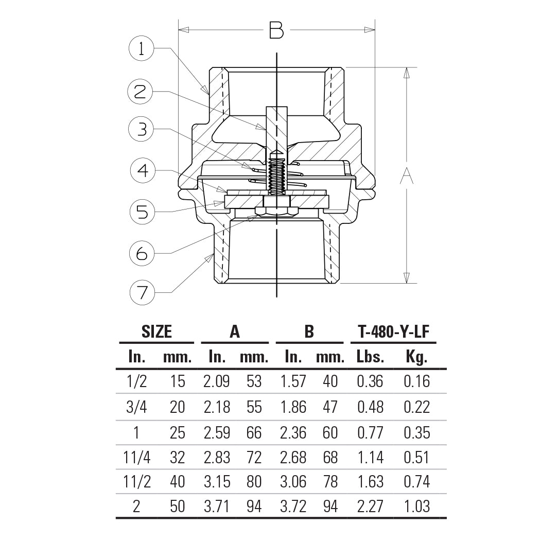 NL932X6 - Lead Free Bronze Check Valve - Threaded - 1/2"