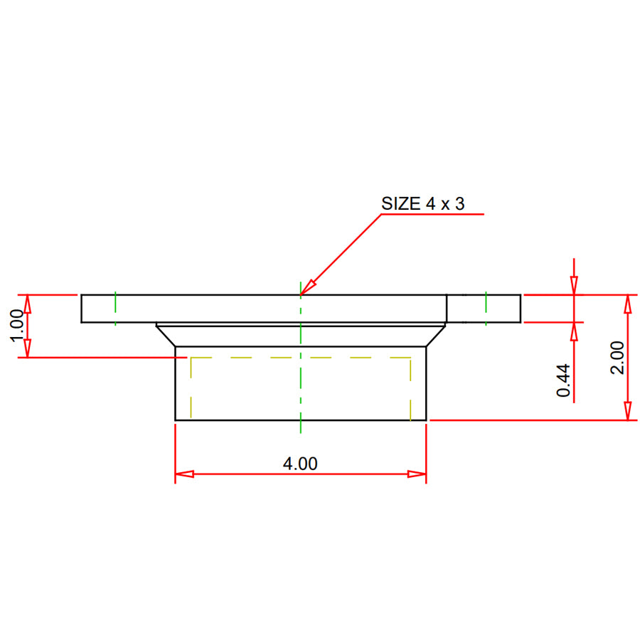 I355250 - 4" x 3" Hub ABS Closet Flange 5851