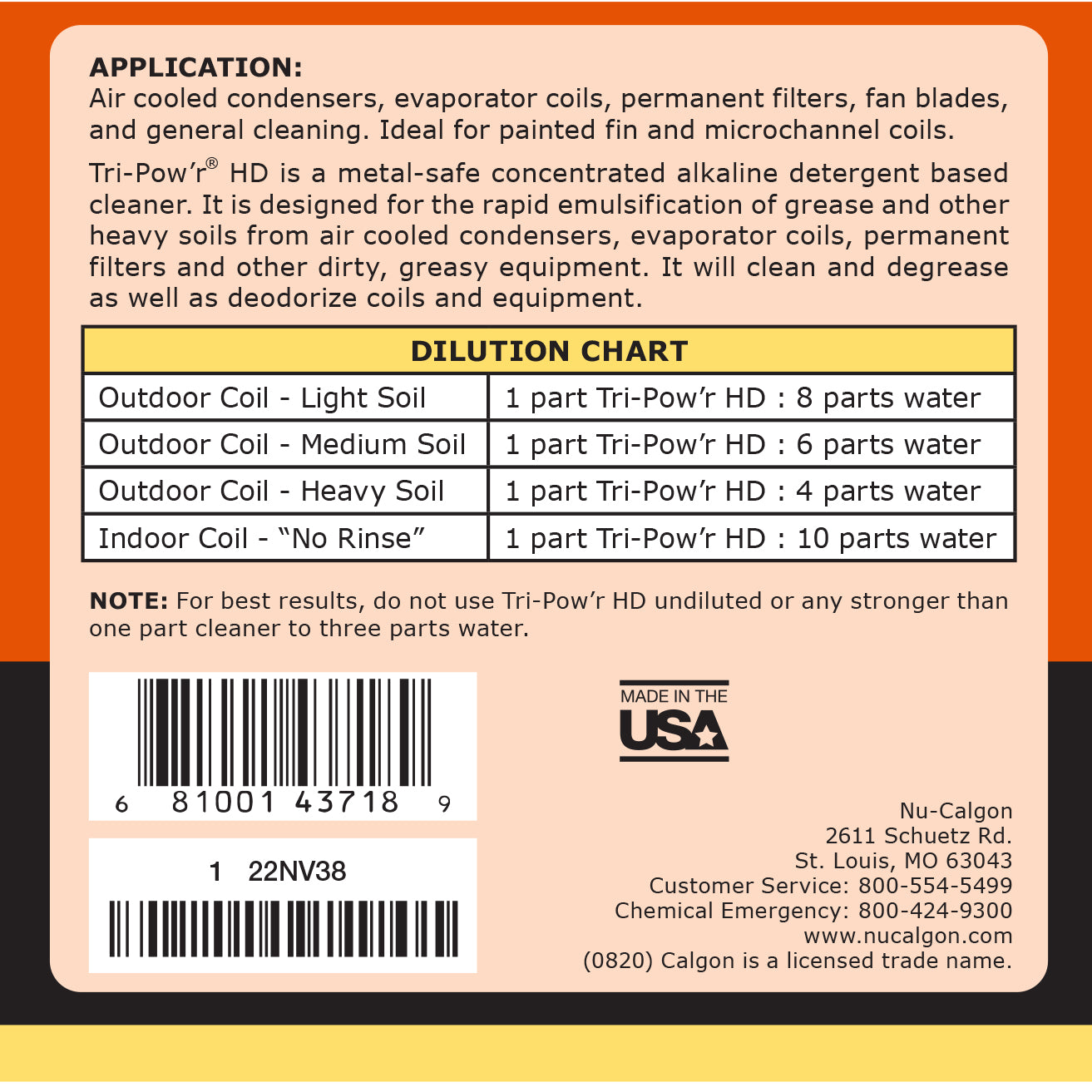 4371-88 - Tri-Pow'r HD Evaporator & Condenser Coil Cleaner - 1 Gallon