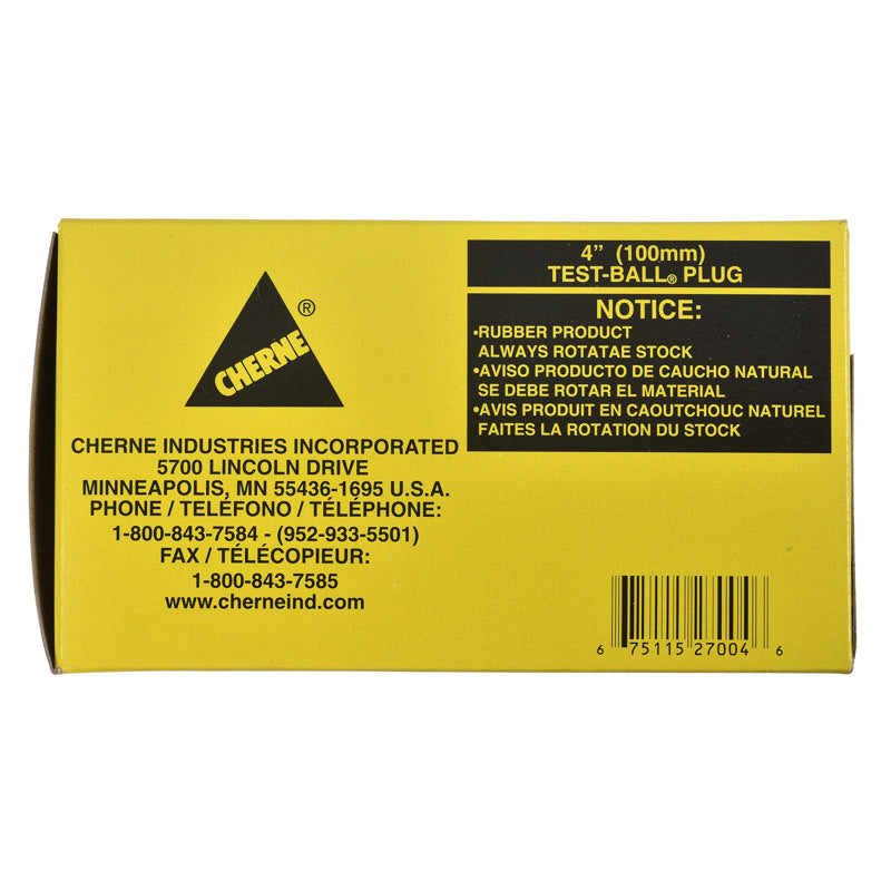 270040 - Cherne Single-Size Plumbing Test-Ball Plug- 4"