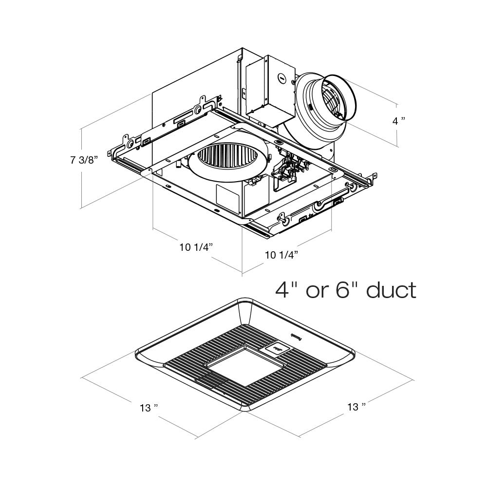 FV-0511VKL2 - WhisperGreen Select Ventilation Fan / Light - 50-80-110 CFM