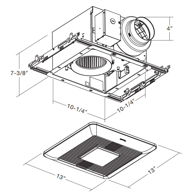 Panasonic FV-0511VQL1 - WhisperCeiling DC Fan|Light, 50-80-110 CFM