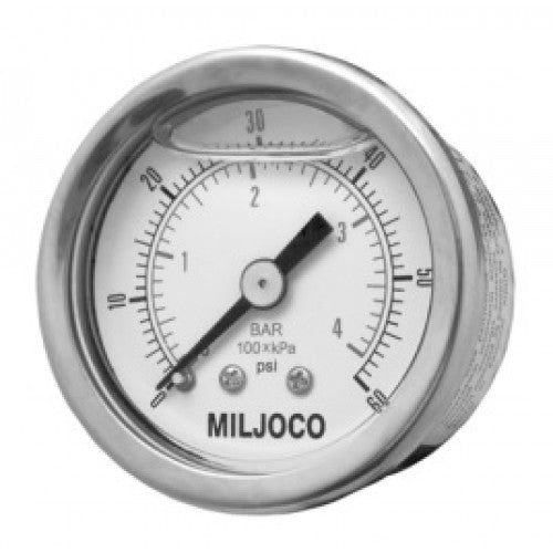 2-1/2" Industrial Gauge Dial-Stainless Steel 30"Hg-0-30 psi / -100-200 kPa