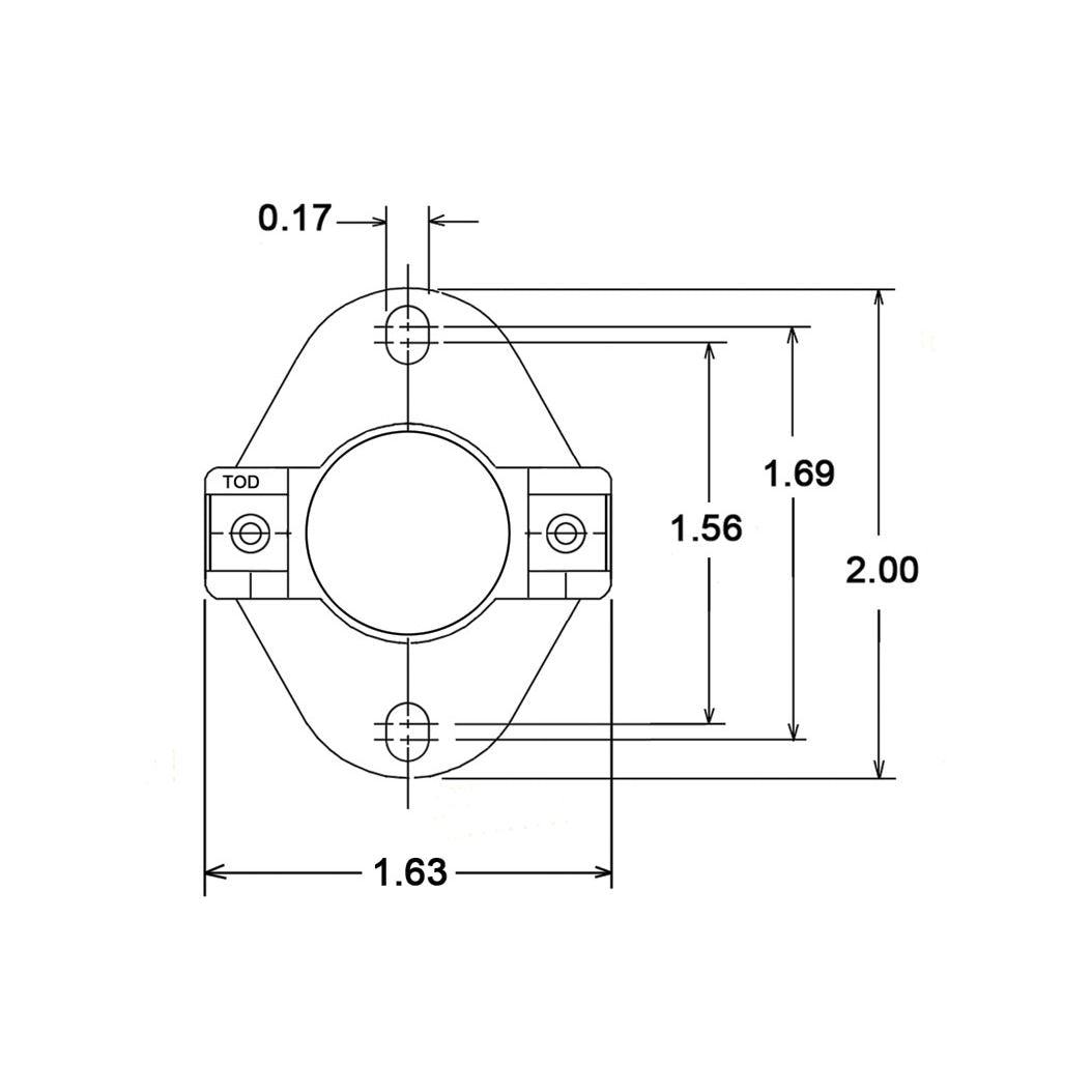 Rheem 47-104465-01 - Limit Switch - Normally Closed, Close At 95F, Open At 115F, Auto Reset, 230VAC