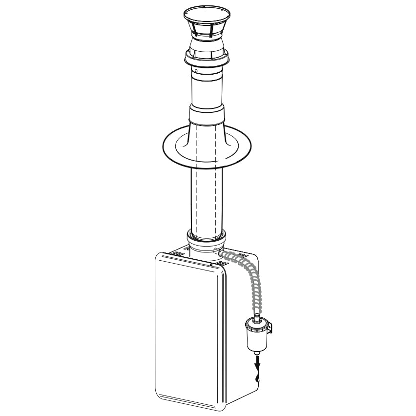 184118-S - 39" Vertical Roof Vent Kit - 18" Above Roof - 3" / 5" Concentric