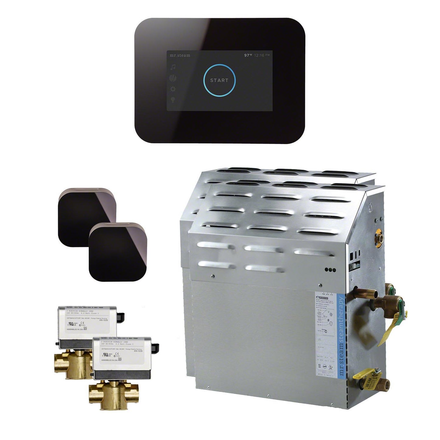 24kW Steam Bath Generator with iSteam3 AutoFlush 2 Package in Black