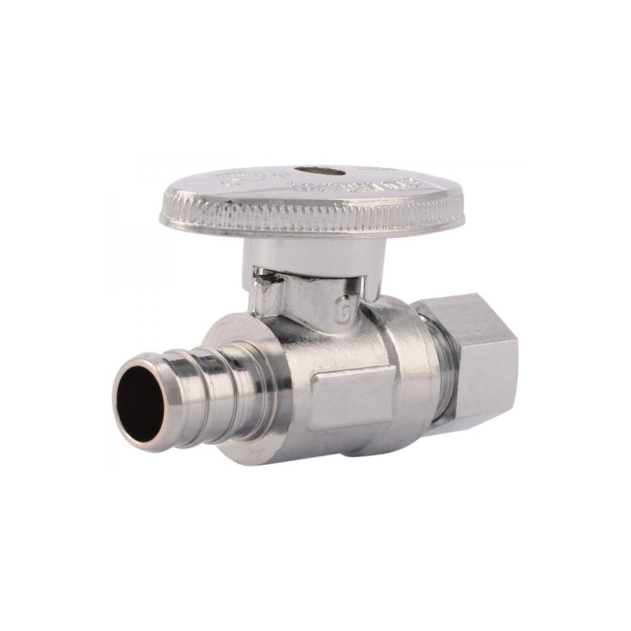 SharkBite 23057LF - 1/2" PEX x 3/8" OD Compression Straight Stop (Quarter Turn) Lead Free