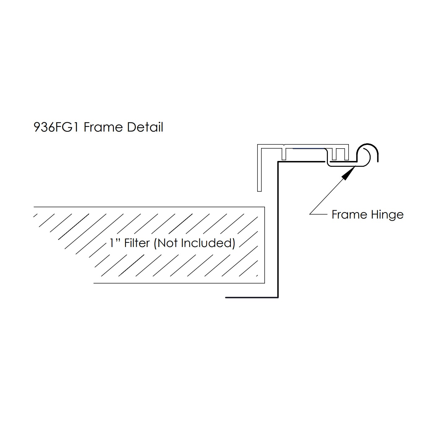 936FG Series - 24" x 12" Fixed 45 Degree Steel Blade Filter Grille