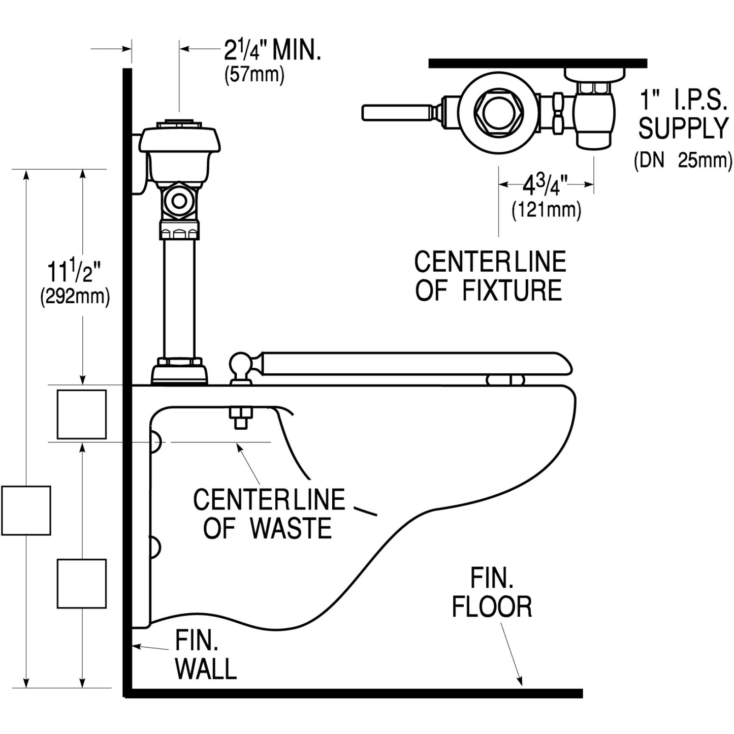 Sloan 3010100 - 3.5 GPF, Polished Chrome Finish, Single Flush