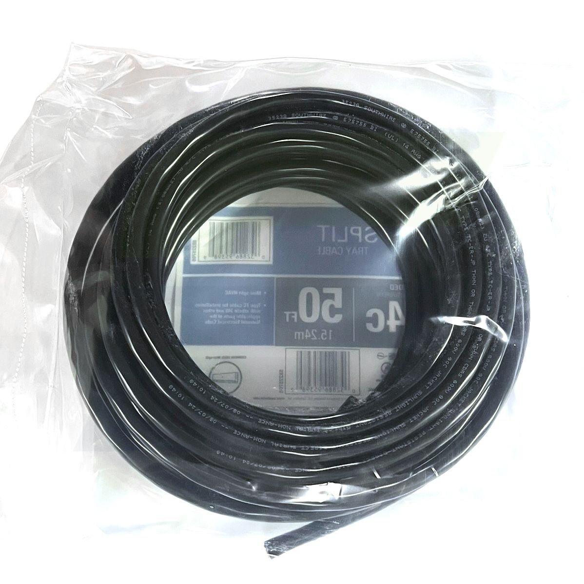 58225705 - Black 14/4 Mini Split Tray Cable - 50 ft