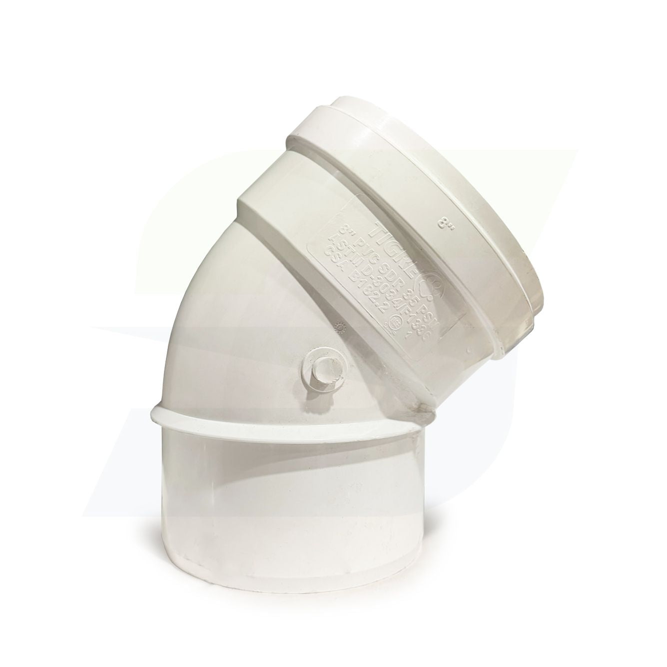 G408 - 8" SxG 45 Degree Elbow - Gasketed SDR 35 PVC Sewer Fitting