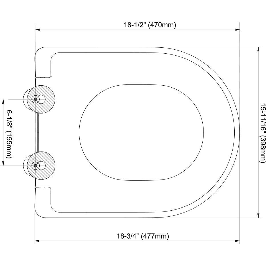SS117#01 - SoftClose D-Shaped Toilet Seat - Cotton White