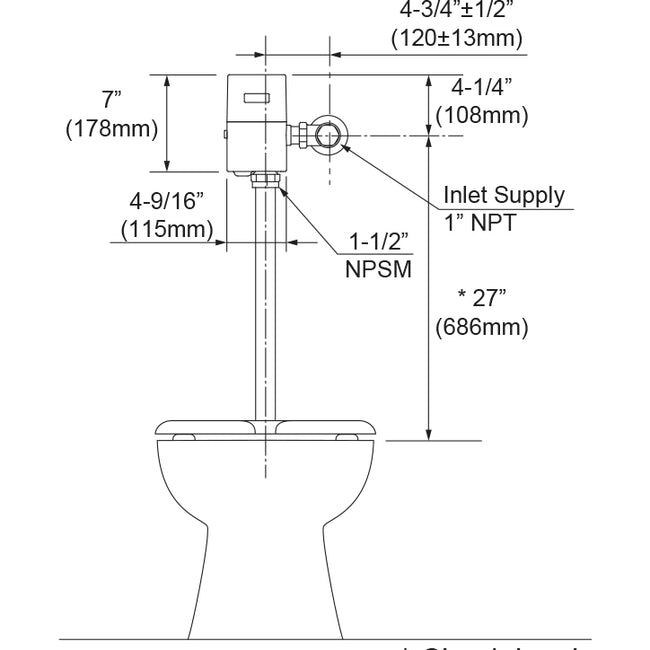 TET6LAR#CP - EcoPower High-Efficiency Toilet Flush Valve Only - 1.28 GPF